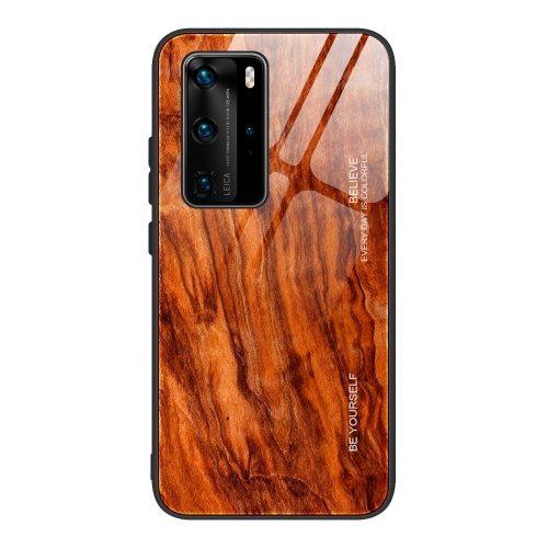 

For Huawei P40 Pro Wood Grain Glass Protective Case(M06)