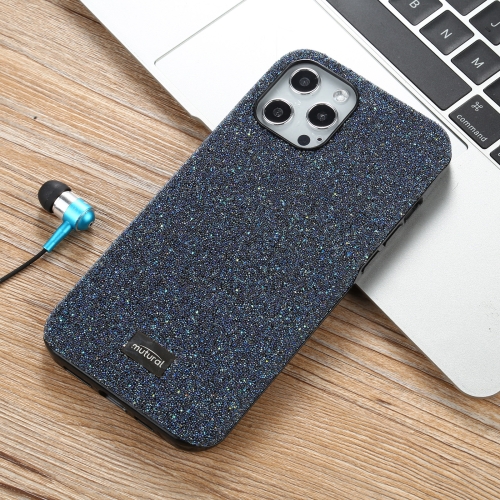 

Mutural Shiny Cloth + TPU + PC Protective Case For iPhone 12 Pro Max(Dark Blue)