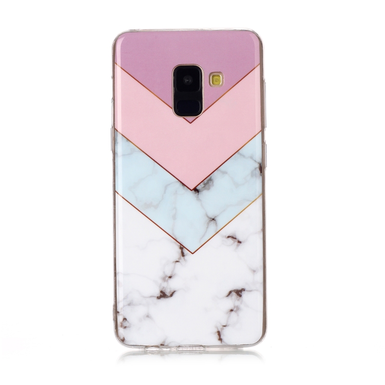 

For Galaxy A8 Coloured Drawing Pattern IMD Workmanship Soft TPU Protective Case(Tricolor)