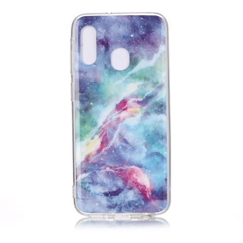 

For Galaxy A20e Coloured Drawing Pattern IMD Workmanship Soft TPU Protective Case(Blue Sky)