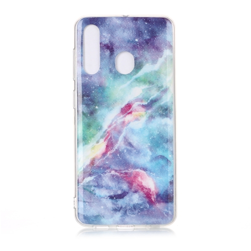 

For Galaxy A60 Coloured Drawing Pattern IMD Workmanship Soft TPU Protective Case(Blue Sky)