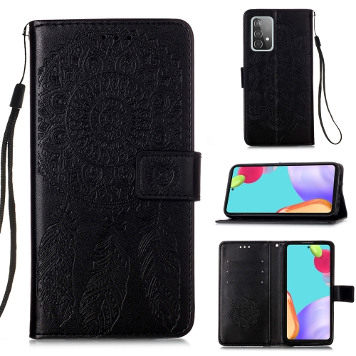 

For Samsung Galaxy A52 5G / 4G Dream Catcher Printing Horizontal Flip Leather Case with Holder & Card Slots & Wallet & Lanyard(Black)