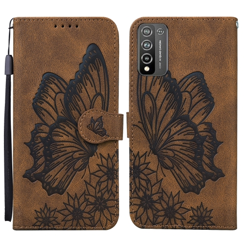 

For Huawei Honor 10X Lite Retro Skin Feel Butterflies Embossing Horizontal Flip Leather Case with Holder & Card Slots & Wallet(Brown)