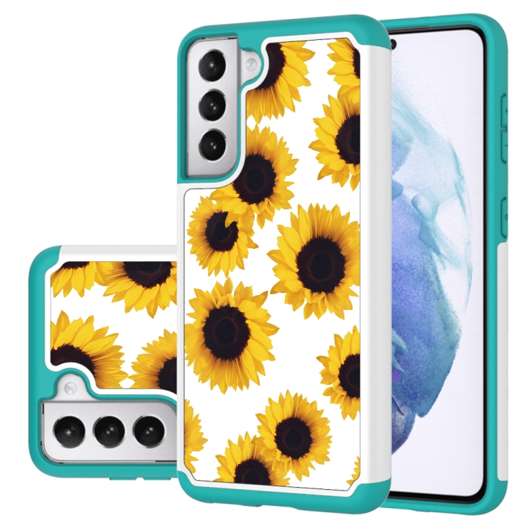 

For Samsung Galaxy S21 5G Coloured Drawing Pattern PU + TPU Protective Case(Sunflower)