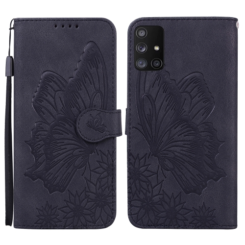 

For Samsung Galaxy A51 Retro Skin Feel Butterflies Embossing Horizontal Flip Leather Case with Holder & Card Slots & Wallet(Black)