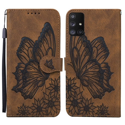 

For Samsung Galaxy A71 Retro Skin Feel Butterflies Embossing Horizontal Flip Leather Case with Holder & Card Slots & Wallet(Brown)