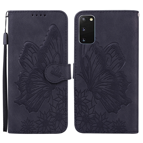 

For Samsung Galaxy S20 Retro Skin Feel Butterflies Embossing Horizontal Flip Leather Case with Holder & Card Slots & Wallet(Black)