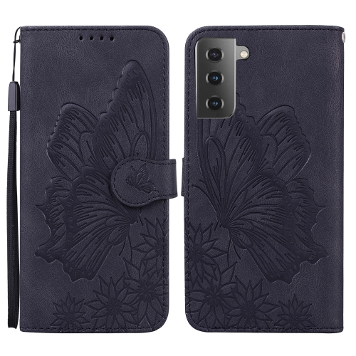 

For Samsung Galaxy S21 5G Retro Skin Feel Butterflies Embossing Horizontal Flip Leather Case with Holder & Card Slots & Wallet(Black)