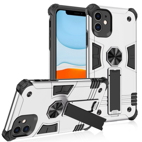 

Shockproof TPU + PC Protective Case with Invisible Holder For iPhone 11 Pro(Silver)