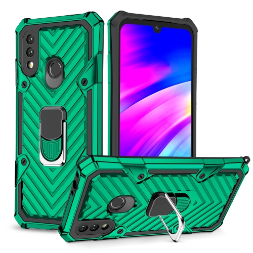 

For Xiaomi Redmi 7 Magnetic Armor Shockproof TPU + PC Case with Metal Ring Holder(Dark Green)