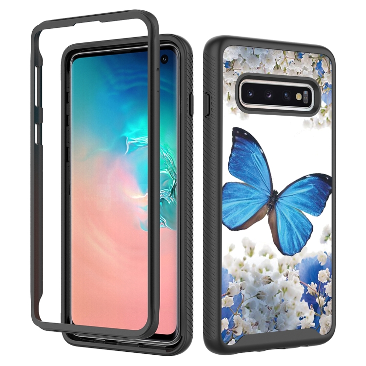

For Samsung Galaxy S10 3 in 1 Card PC + TPU Shockproof Protective Case(Blue Butterfly)