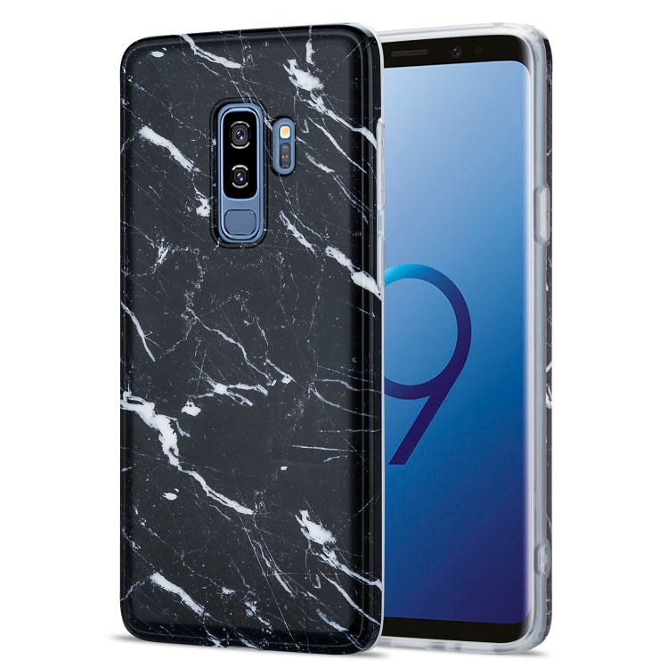 

For Samsung Galaxy S9+ TPU Glossy Marble Pattern IMD Protective Case(Black)