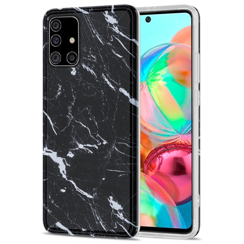 

For Samsung Galaxy A71 TPU Glossy Marble Pattern IMD Protective Case(Black)