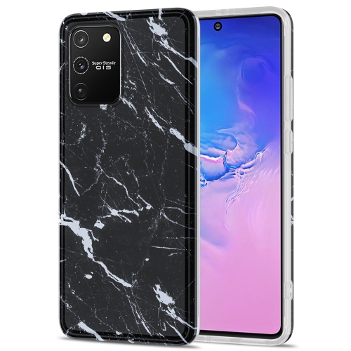 

For Samsung Galaxy S10 Lite TPU Glossy Marble Pattern IMD Protective Case(Black)