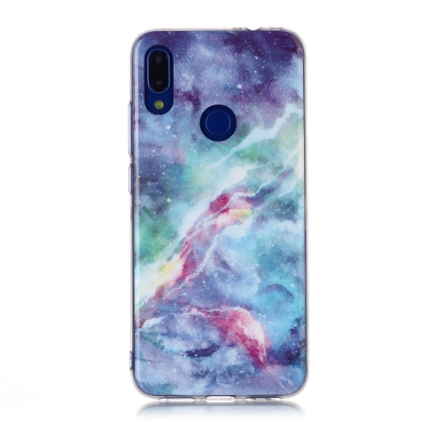 

For Xiaomi Redmi Note 7 Coloured Drawing Pattern IMD Workmanship Soft TPU Protective Case(Blue Sky)