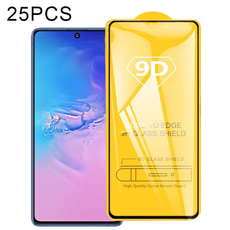 

For Samsung Galaxy S10 Lite 25 PCS 9D Full Glue Full Screen Tempered Glass Film