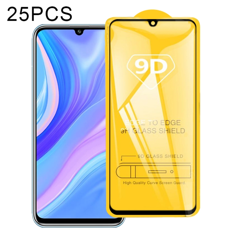 

For Huawei Y8p 25 PCS 9D Full Glue Full Screen Tempered Glass Film