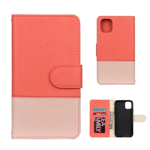 

For iPhone 11 Pro Max Splicing Color Horizontal Flip Leather Case with Holder & Photo Frame & Card Slots & Wallet(Rose Red)