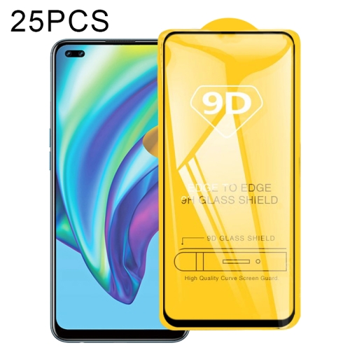 

For OPPO Reno4 Lite 25 PCS 9D Full Glue Full Screen Tempered Glass Film