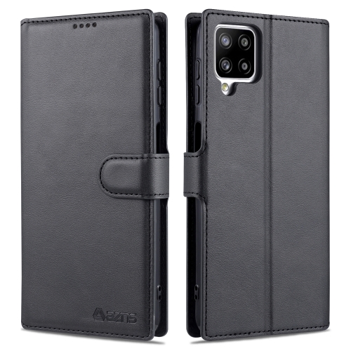 

For Samsung Galaxy A12 AZNS Calf Texture Horizontal Flip Leather Case with Holder & Card Slots & Wallet & Photo Frame(Black)