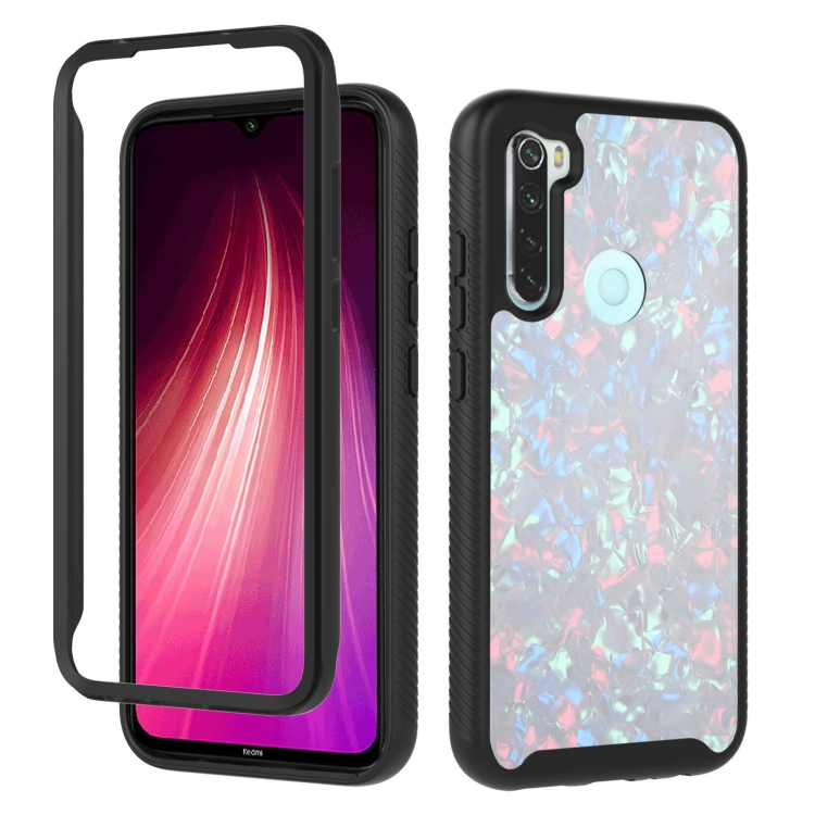 

For Xiaomi Redmi Note 8 3 in 1 Card PC + TPU Shockproof Protective Case(White Shell Pattern)