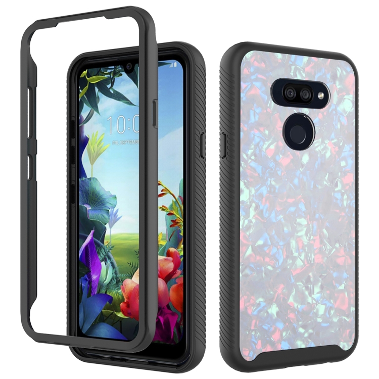 

For LG K40S 3 in 1 Card PC + TPU Shockproof Protective Case(White Shell Pattern)