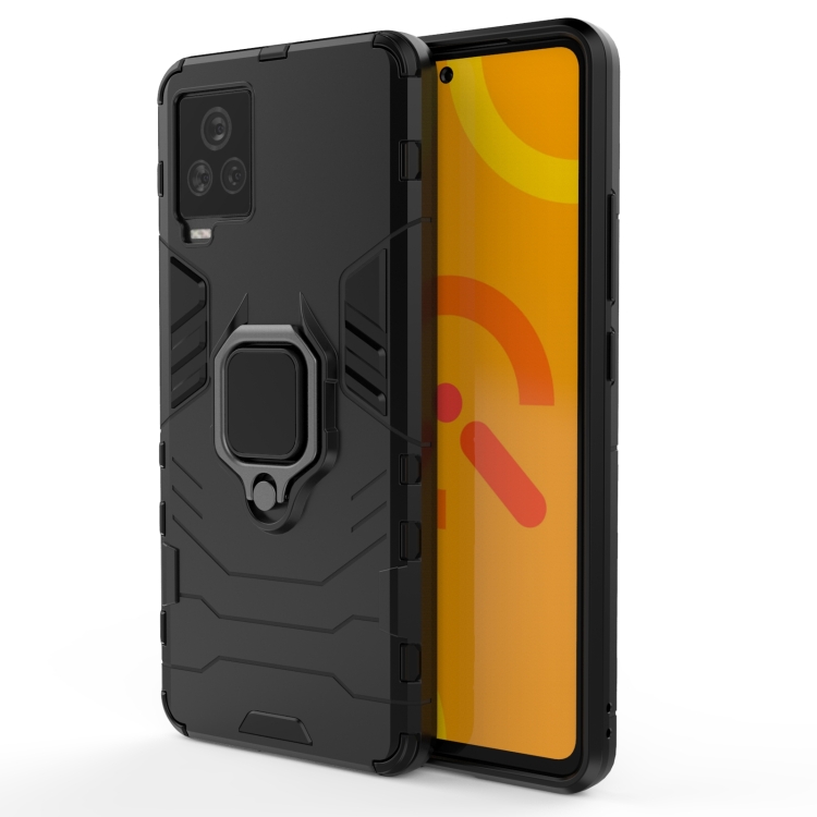 

For Vivo iQOO 7 PC + TPU Shockproof Protective Case with Magnetic Ring Holder(Black)