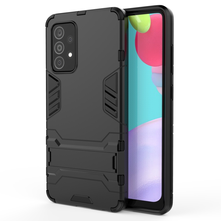 

For Samsung Galaxy A52 5G/4G PC + TPU Shockproof Protective Case with Holder(Black)