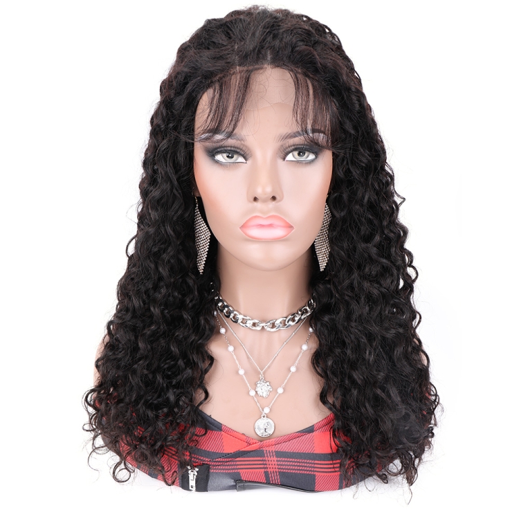 

Toocci Women 210% High Density 4x4 Lace Front Wigs Natural Black Loose Deep Curly Wave Wig, Length:22 inch