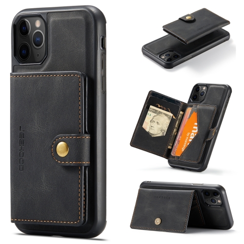 

JEEHOOD Retro Magnetic Detachable Protective Case with Wallet & Card Slot & Holder For iPhone 11 Pro(Black)