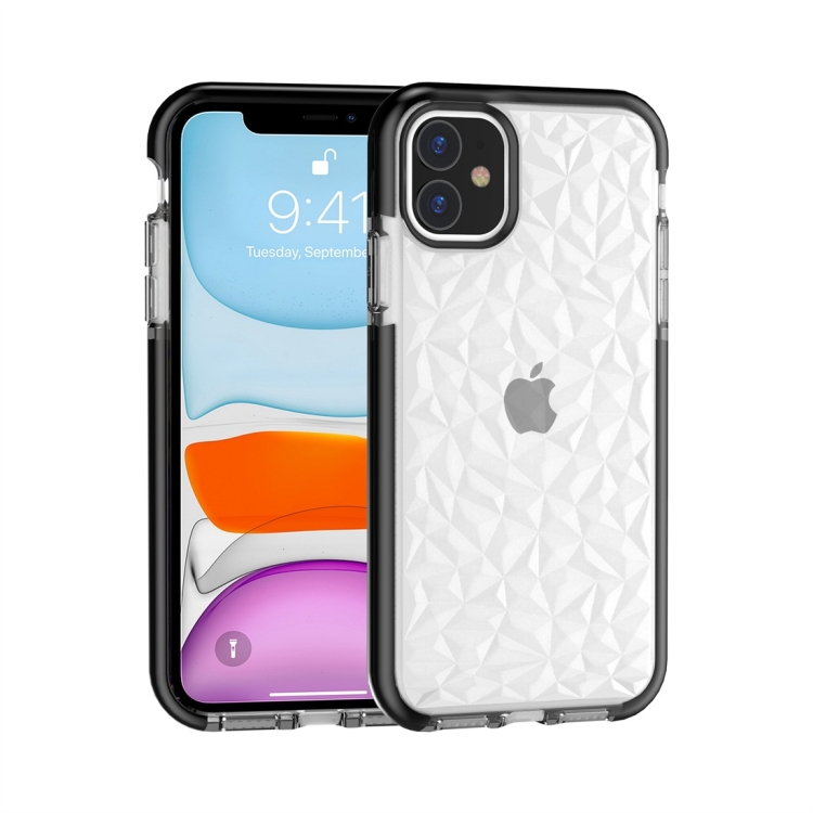 

For iPhone 11 Shockproof Diamond Texture TPU Protective Case(Black)