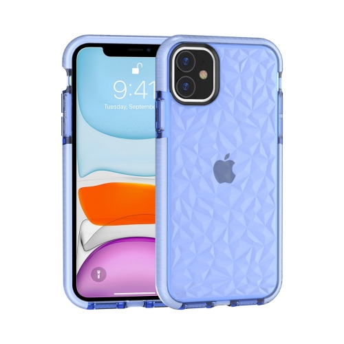 

For iPhone 11 Shockproof Diamond Texture TPU Protective Case(Blue)