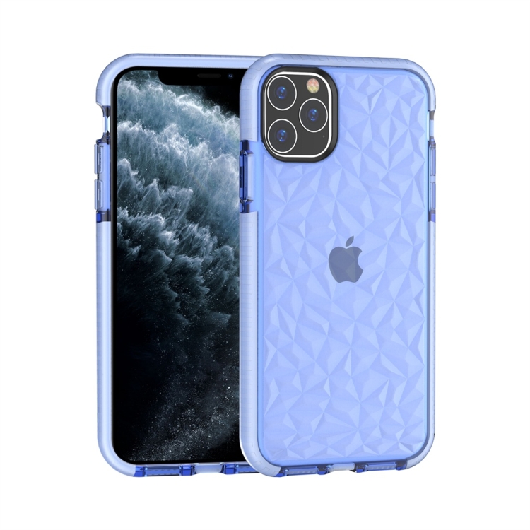 

For iPhone 11 Pro Max Shockproof Diamond Texture TPU Protective Case(Blue)