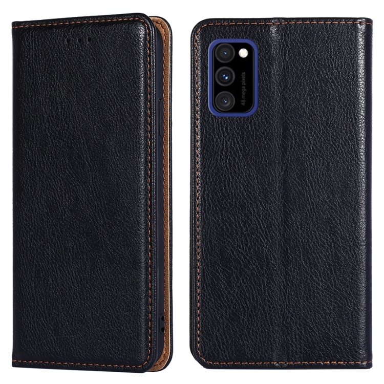 

For Samsung Galaxy A91 PU + TPU Gloss Oil Solid Color Magnetic Horizontal Flip Leather Case with Holder & Card Slot & Wallet(Black)