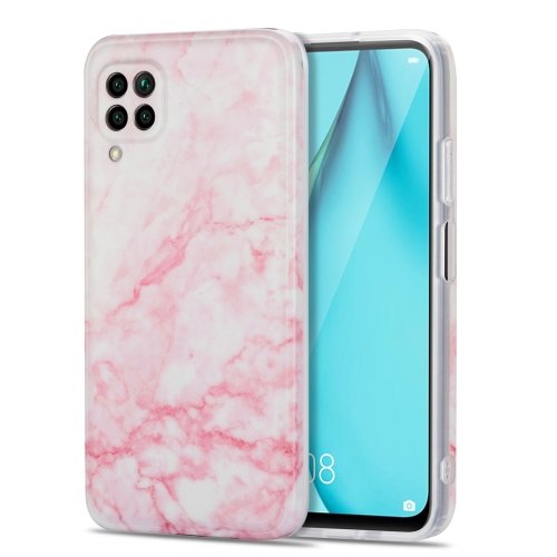 

For Huawei P40 Lite TPU Glossy Marble Pattern IMD Protective Case(Light Pink)