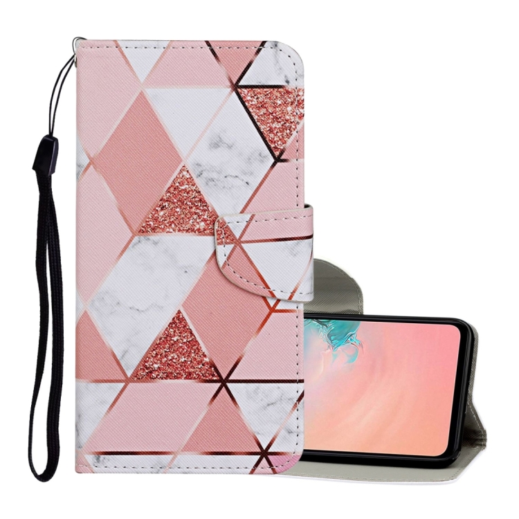 

For Samsung Galaxy A72 5G / 4G Colored Drawing Pattern Horizontal Flip Leather Case with Holder & Card Slots & Wallet & Lanyard(Marble)