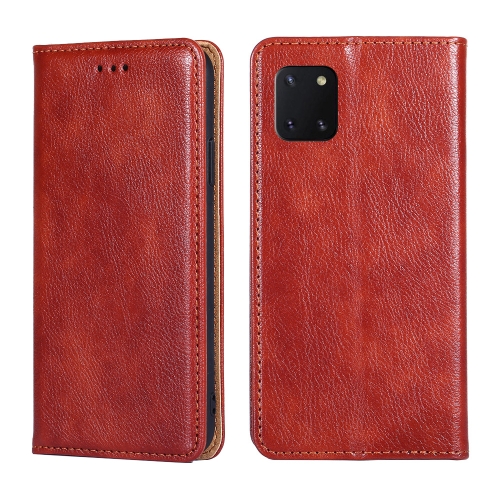 

For Samsung Galaxy Note10 Lite PU + TPU Gloss Oil Solid Color Magnetic Horizontal Flip Leather Case with Holder & Card Slot & Wallet(Brown)