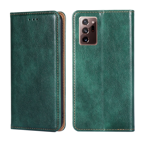 

For Samsung Galaxy Note20 PU + TPU Gloss Oil Solid Color Magnetic Horizontal Flip Leather Case with Holder & Card Slot & Wallet(Green)
