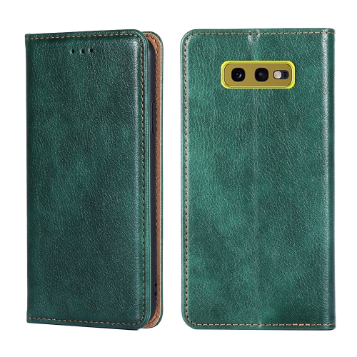 

For Samsung Galaxy S10e PU + TPU Gloss Oil Solid Color Magnetic Horizontal Flip Leather Case with Holder & Card Slot & Wallet(Green)