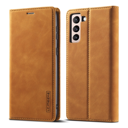 

For Samsung Galaxy S21+ 5G LC.IMEEKE Strong Magnetism Ultra-thin Horizontal Flip Matte TPU + PU Leather Case with Holder & Card Slots & Wallet(Brown)