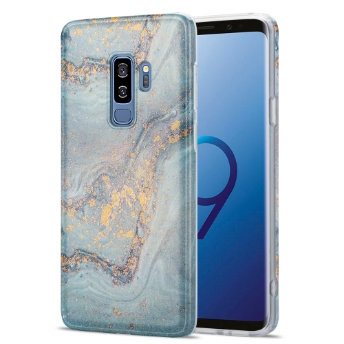 

For Samsung Galaxy S9+ TPU Gilt Marble Pattern Protective Case(Light Blue)