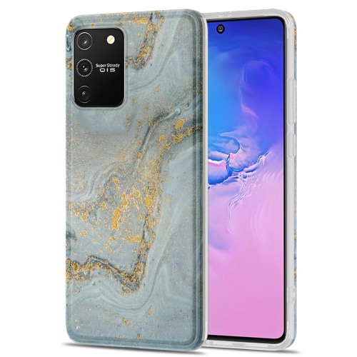 

For Samsung Galaxy S10 Lite TPU Gilt Marble Pattern Protective Case(Light Blue)