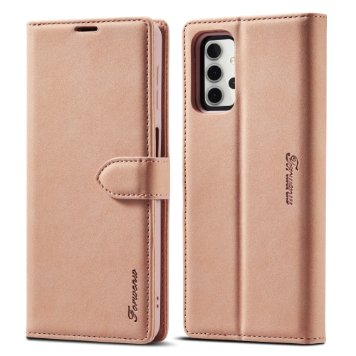 

For Samsung Galaxy A32 5G Forwenw F1 Series Matte Strong Magnetism Horizontal Flip Leather Case with Holder & Card Slots & Wallet & Photo Frame(Rose Gold)