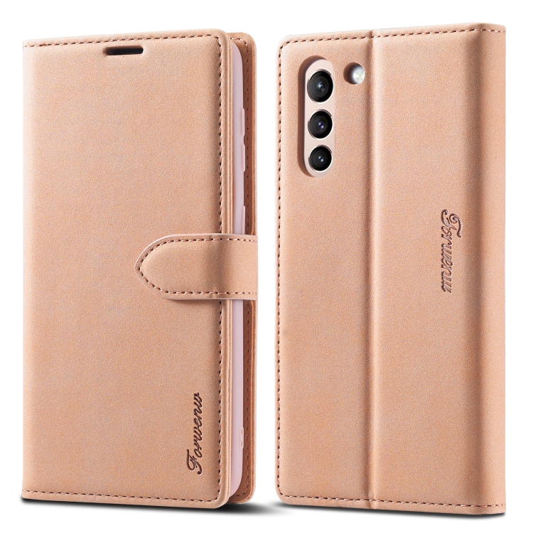 

For Samsung Galaxy S21+ 5G Forwenw F1 Series Matte Strong Magnetism Horizontal Flip Leather Case with Holder & Card Slots & Wallet & Photo Frame(Rose Gold)