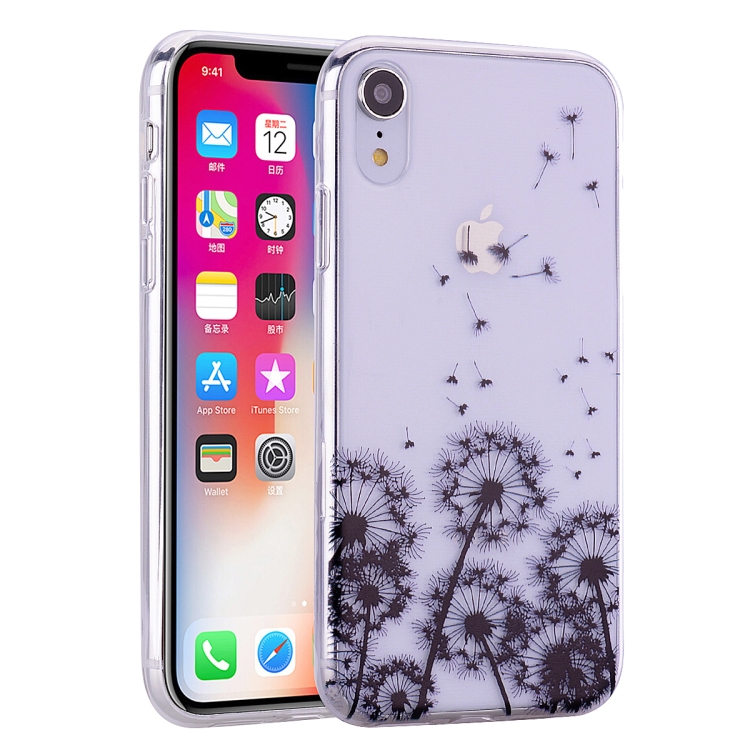 

Coloured Drawing Pattern Highly Transparent TPU Protective Case For iPhone XR(Dandelion)