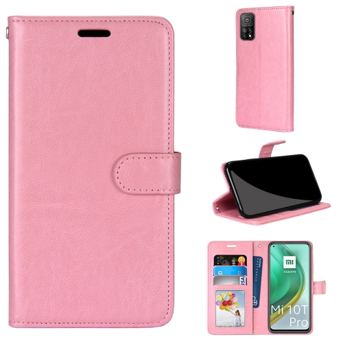

For Xiaomi Mi 10T 5G / 10T Pro 5G Pure Color Horizontal Flip PU Leather Case with Holder & Card Slots & Wallet & Photo Frame(Pink)