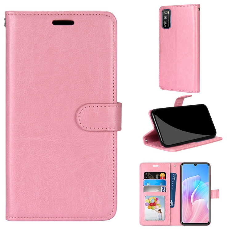 

For Huawei Enjoy Z & Enjoy 20 Pro Pure Color Horizontal Flip PU Leather Case with Holder & Card Slots & Wallet & Photo Frame(Pink)