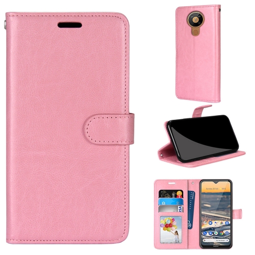 

For Nokia 5.3 Pure Color Horizontal Flip PU Leather Case with Holder & Card Slots & Wallet & Photo Frame(Pink)