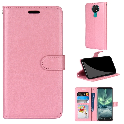 

For Nokia 7.2 Pure Color Horizontal Flip PU Leather Case with Holder & Card Slots & Wallet & Photo Frame(Pink)