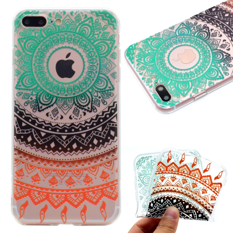 

For iPhone 8 Plus & 7 Plus Coloured Drawing Pattern Highly Transparent TPU Protective Case(Colored Flower)